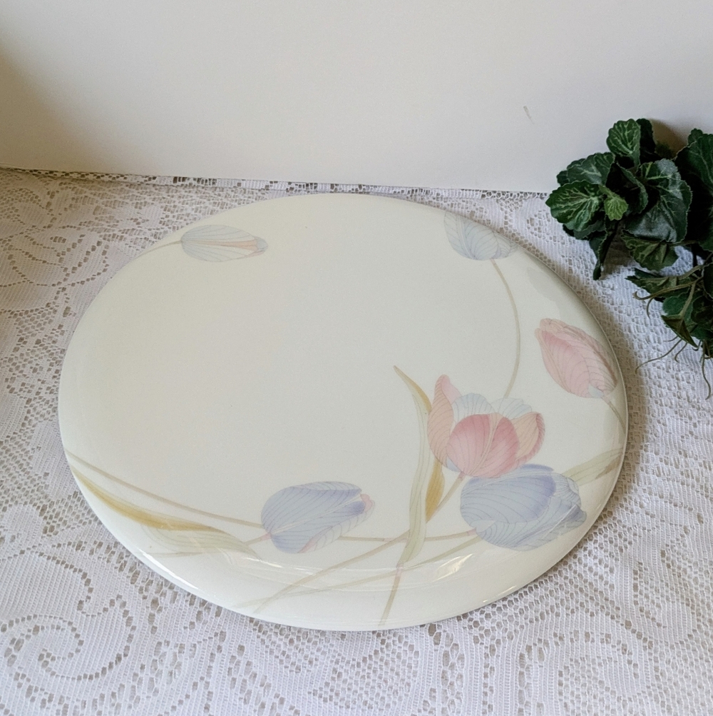 Mikasa Bone China Swiss Garden Cheese & Cracker Board Serving Platter Tulips